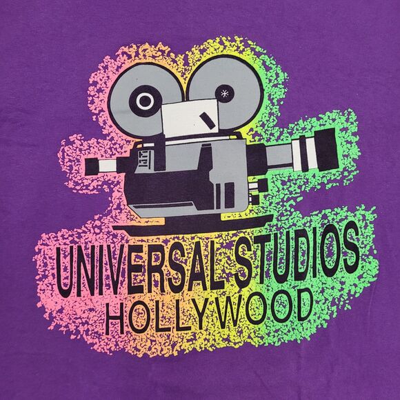 Vintage Universal-Studios Hollywood Shirt Large 21x26 Purple - Picture 3 of 13